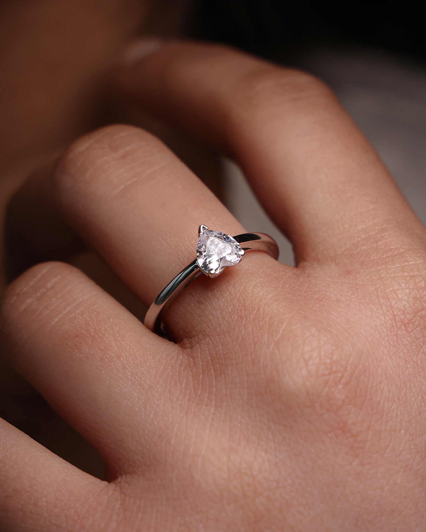 HeartGlow CZ Ring – Inspired by True Love